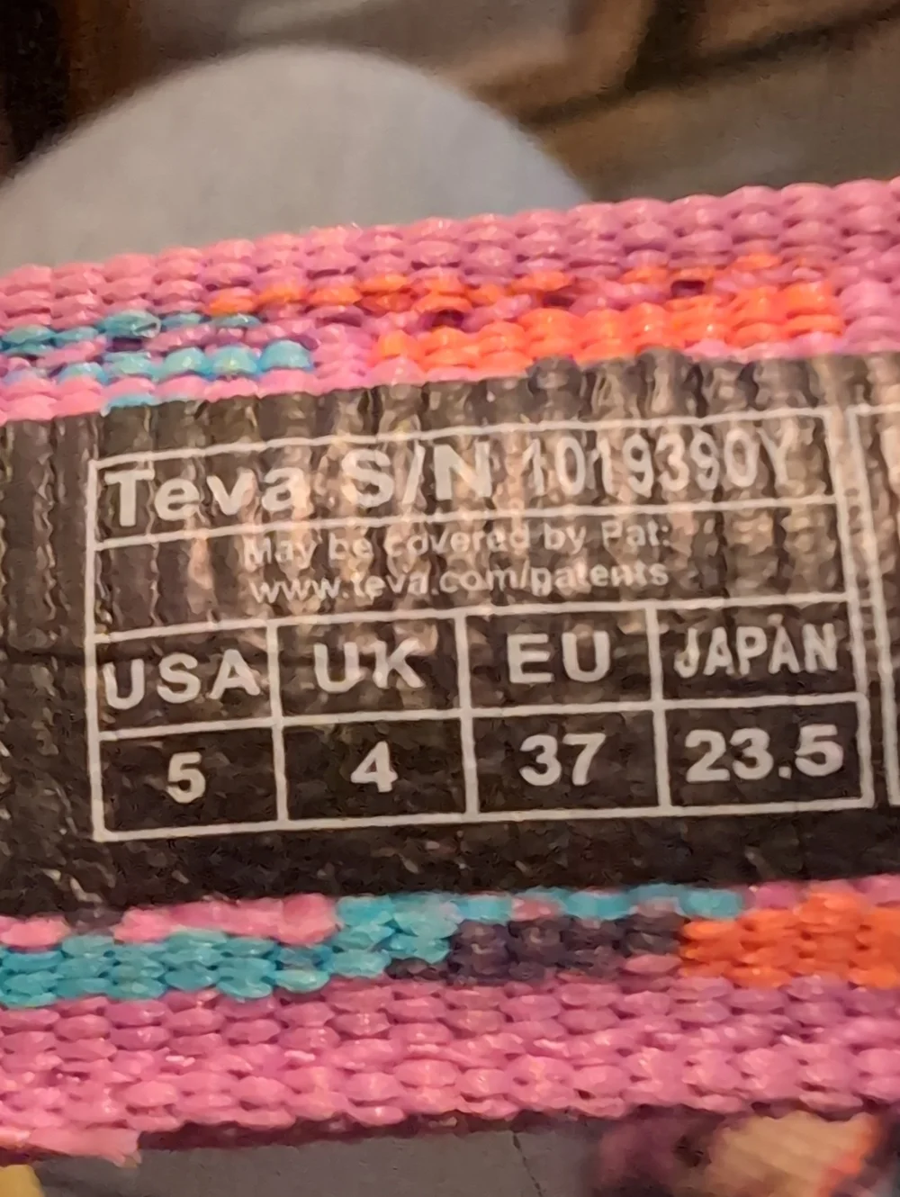 Girls Teva Pink Multi-Color Strap Sport Sandals